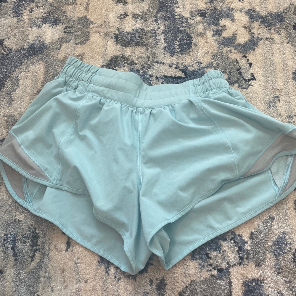 Light Blue Lululemon Hotty Hot Shorts- 2.5 inch